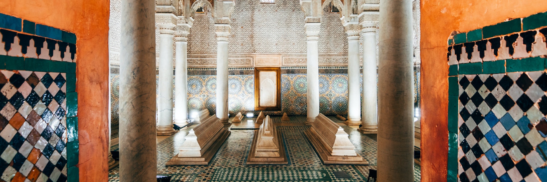MARRAKECH, MOROCCO. 11 th June, 2017: saadian tombs view, The mausoleum comprises the interments of about sixty members of the Saadi Dynasty that originated in the valley of the Draa River; Shutterstock ID 663962023