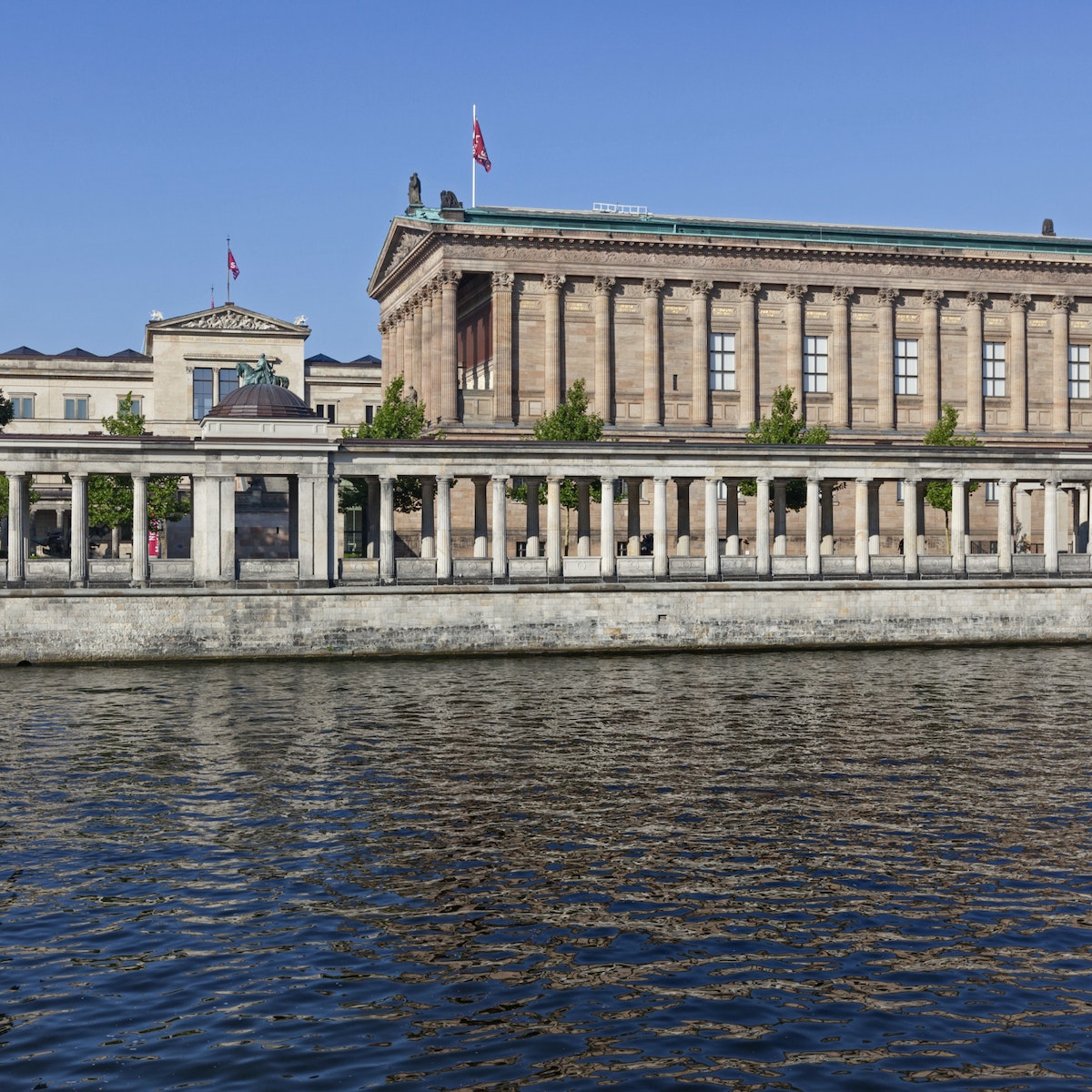 Altes Nationalgalerie colonnade by the River Spree