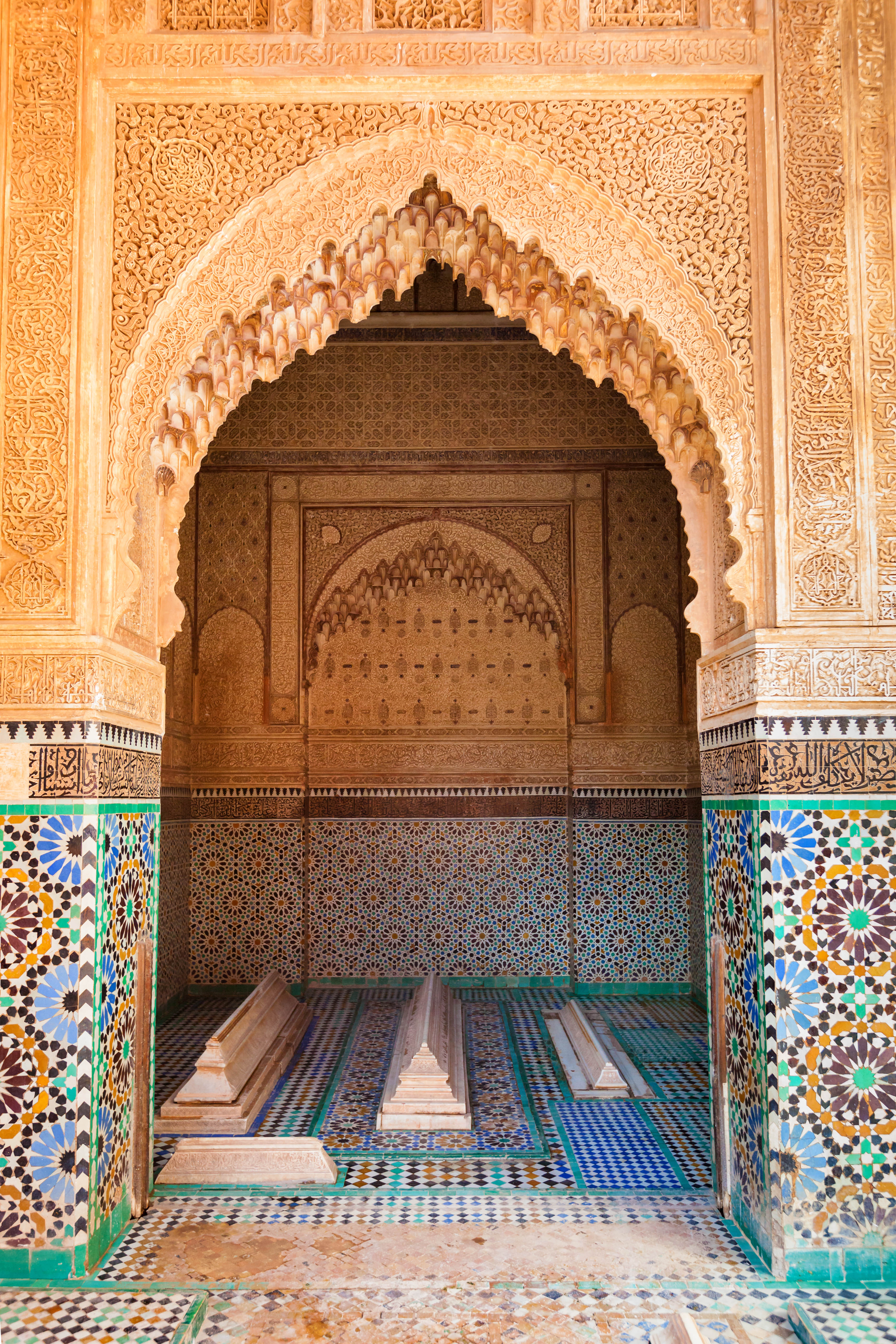 Interior of Saadian Tombs in Marrakesh, Morocco