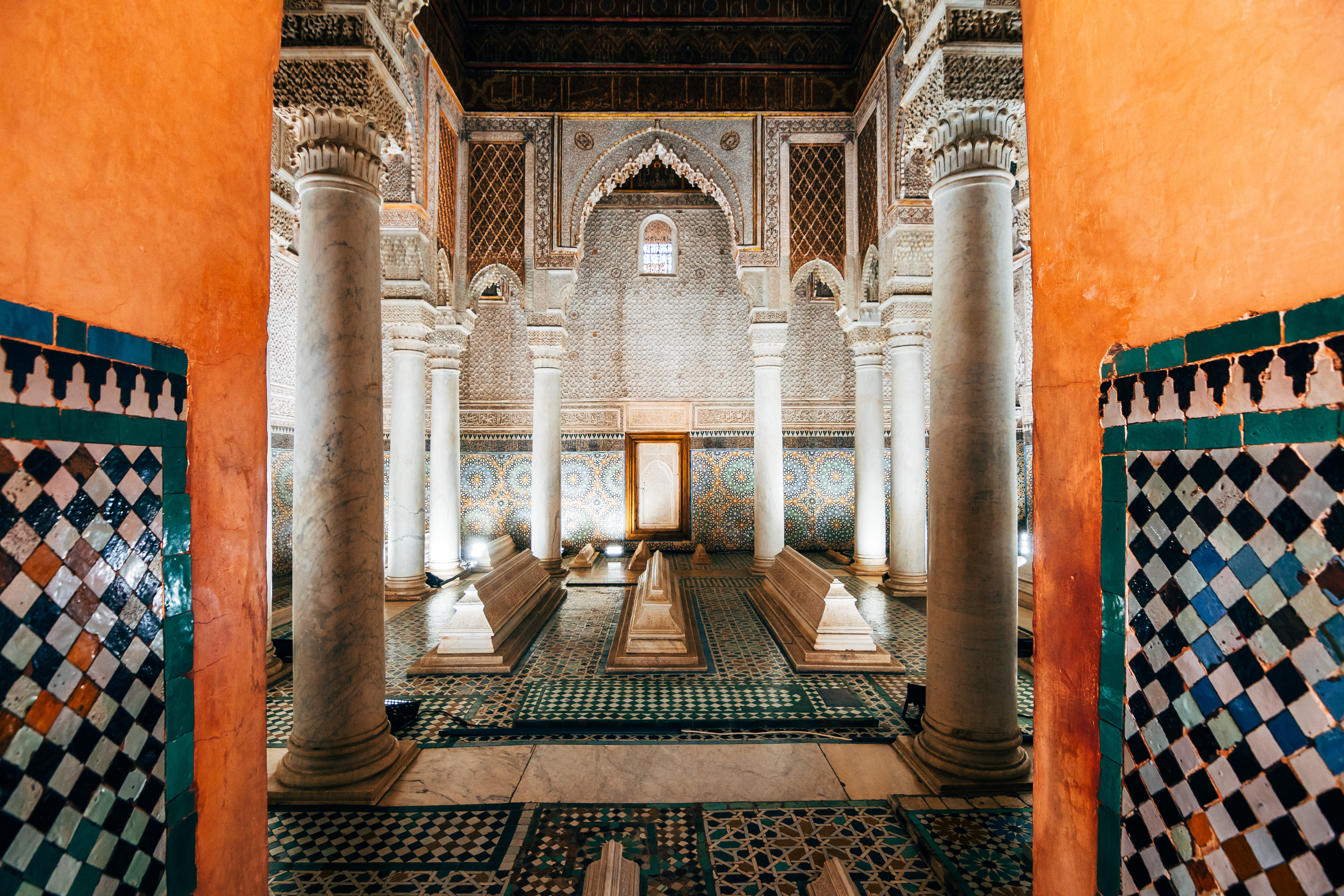 Tilework in Saadian Tombs in Marrakesh, Morocco