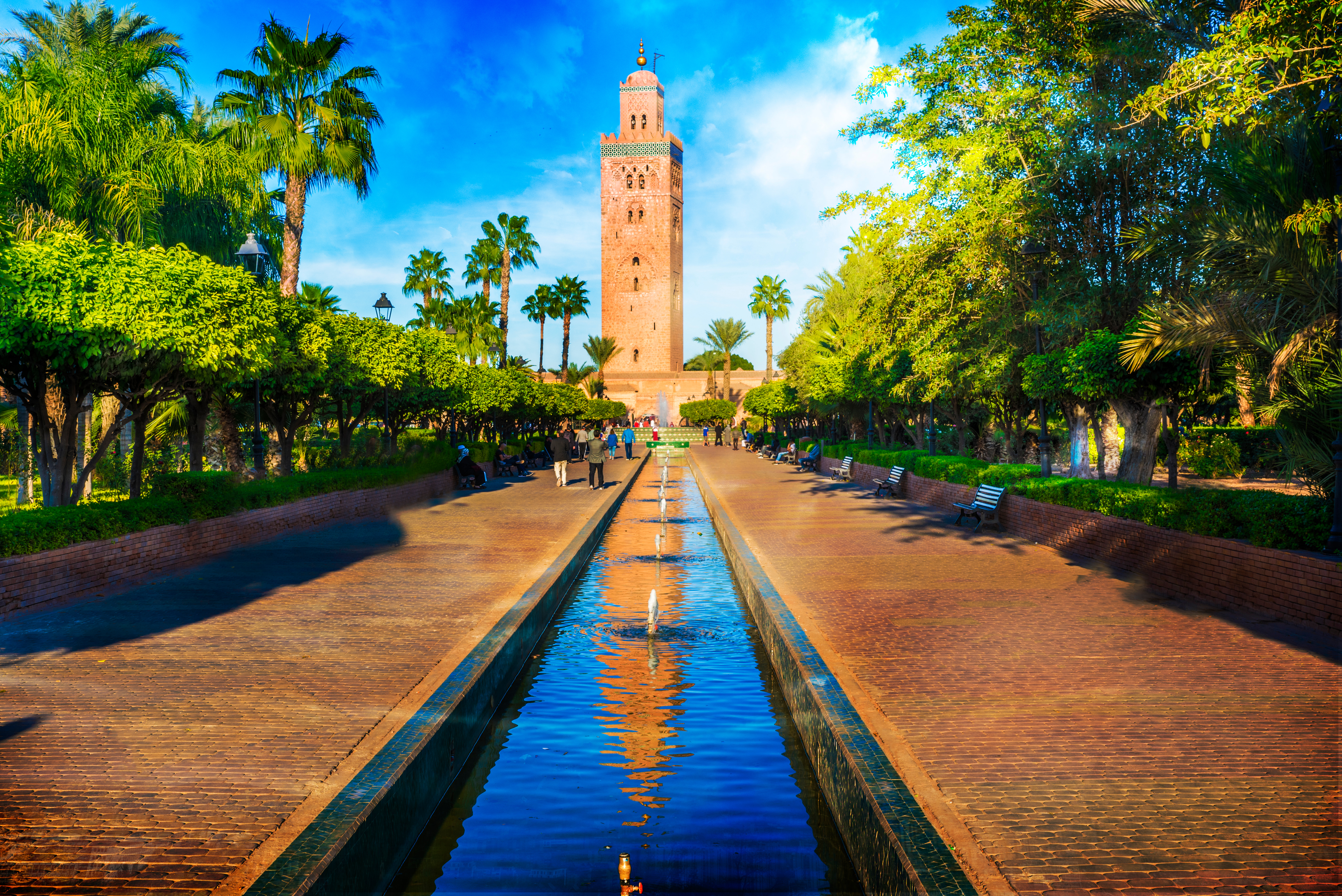 Koutoubia Mosque minaret in Marrakesh, Morocco